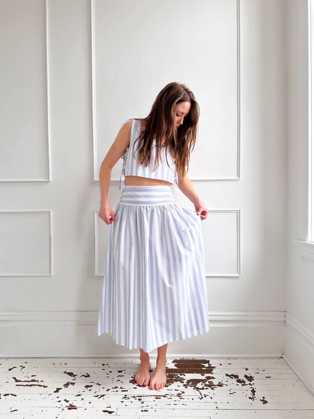 Drop Waist Midi Skirt - Spring Sweet