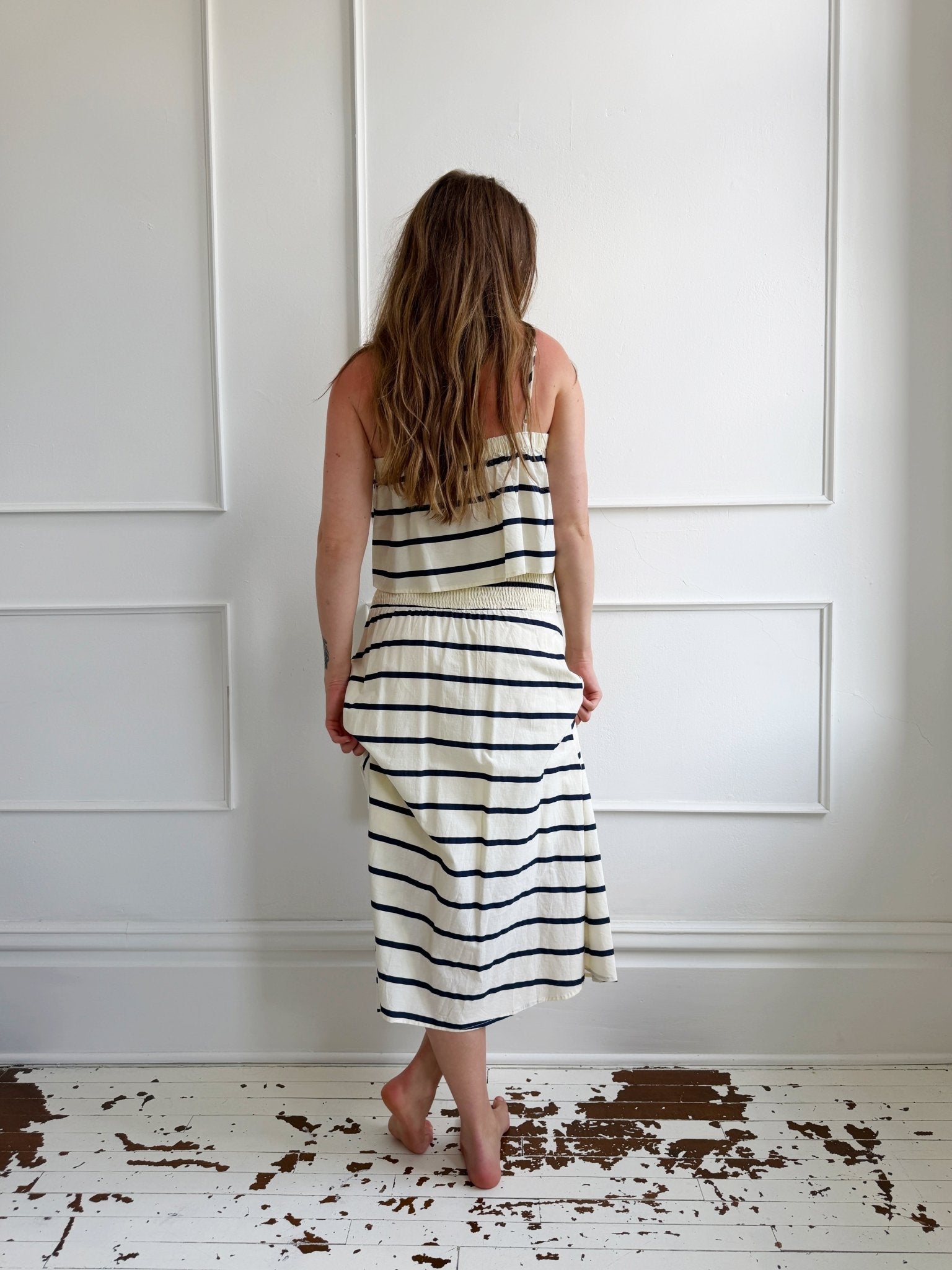 Drop Waist Striped Skirt - Spring Sweet