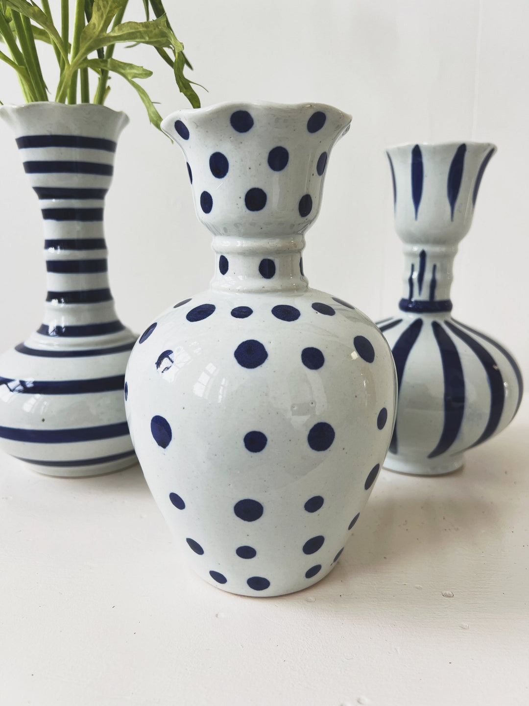 Electic Hand - Painted Stoneware Vase - Spring Sweet