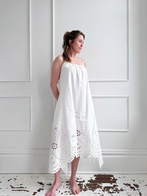 Embroidered Dress w/ Handkerchief Hem - Spring Sweet