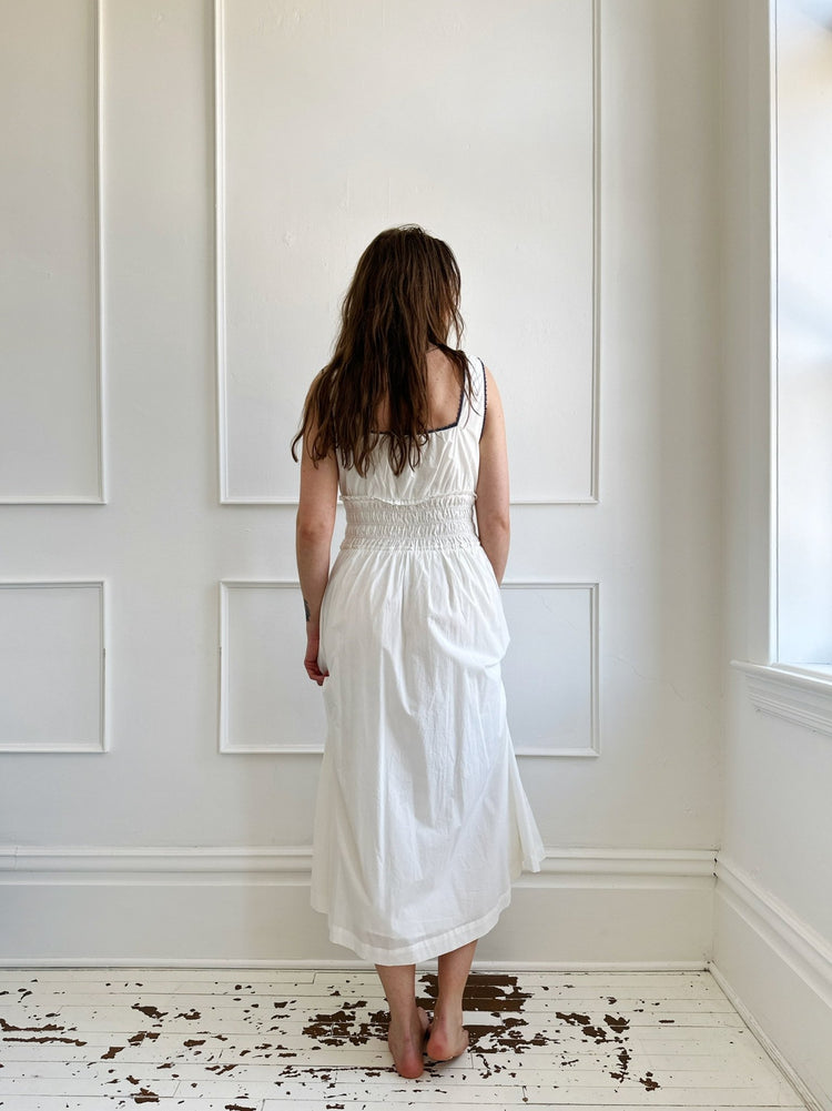Embroidered Square Neck Midi Dress - Spring Sweet