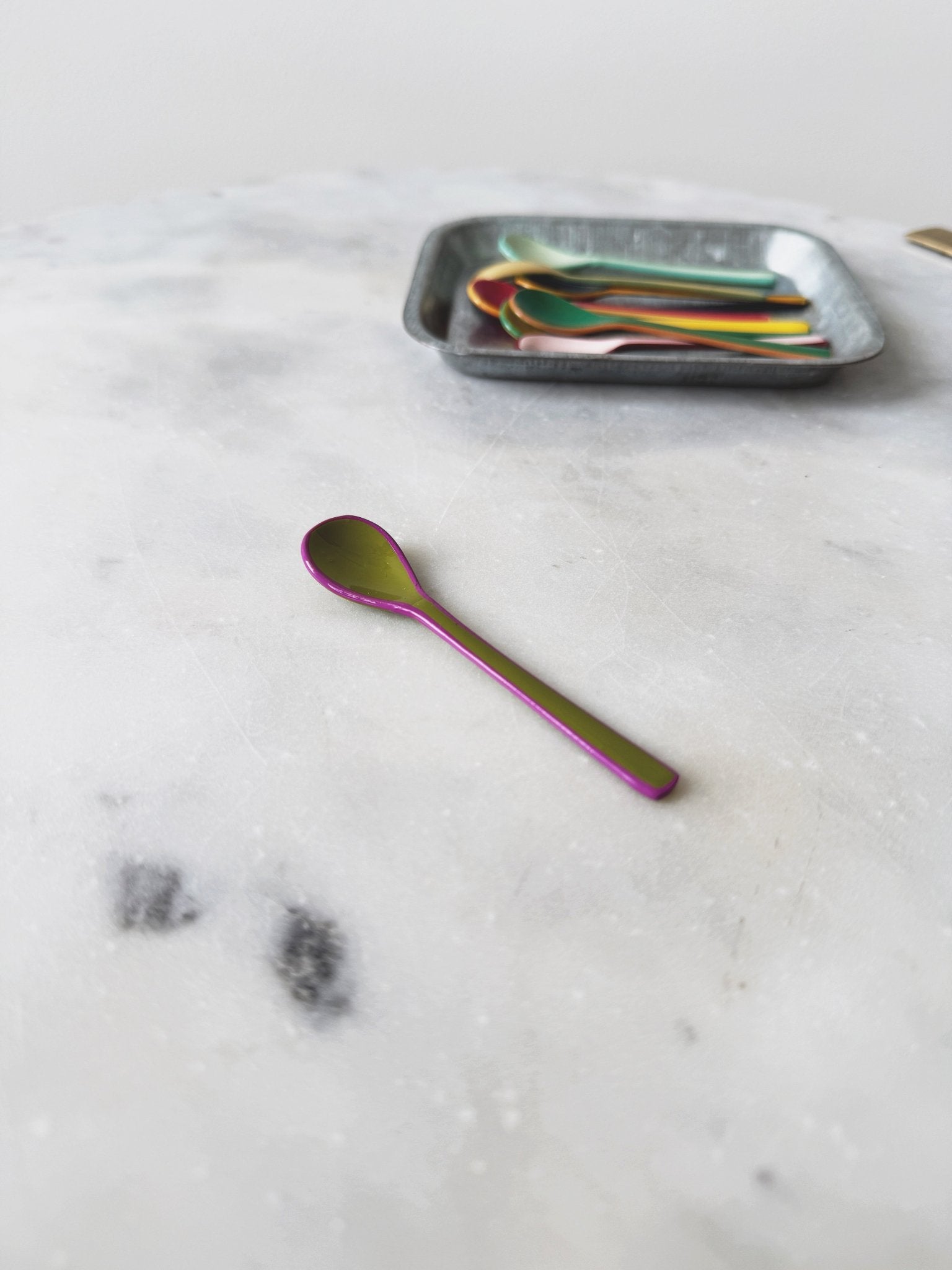 Enameled Salt Spoon - Spring Sweet