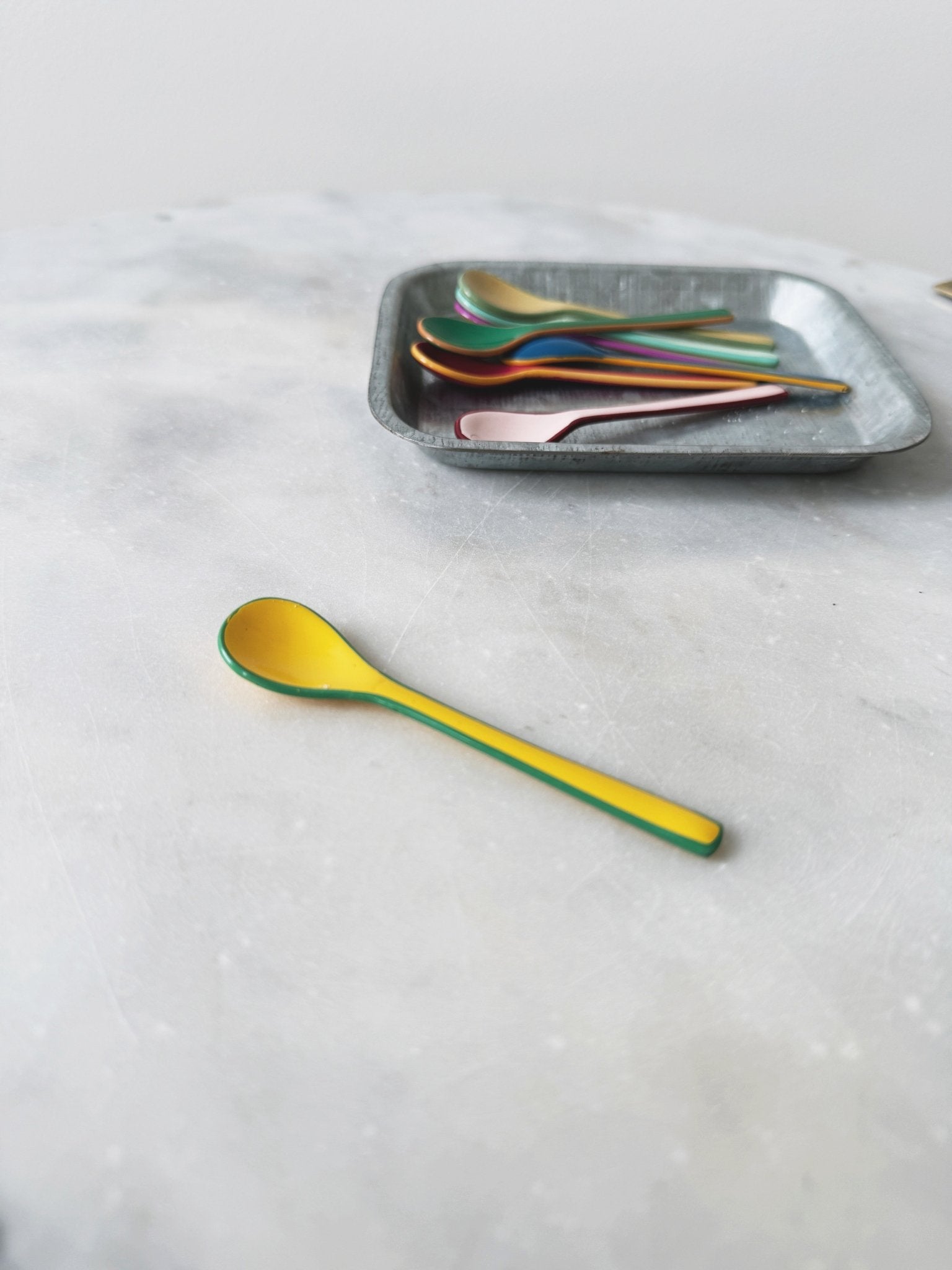 Enameled Salt Spoon - Spring Sweet