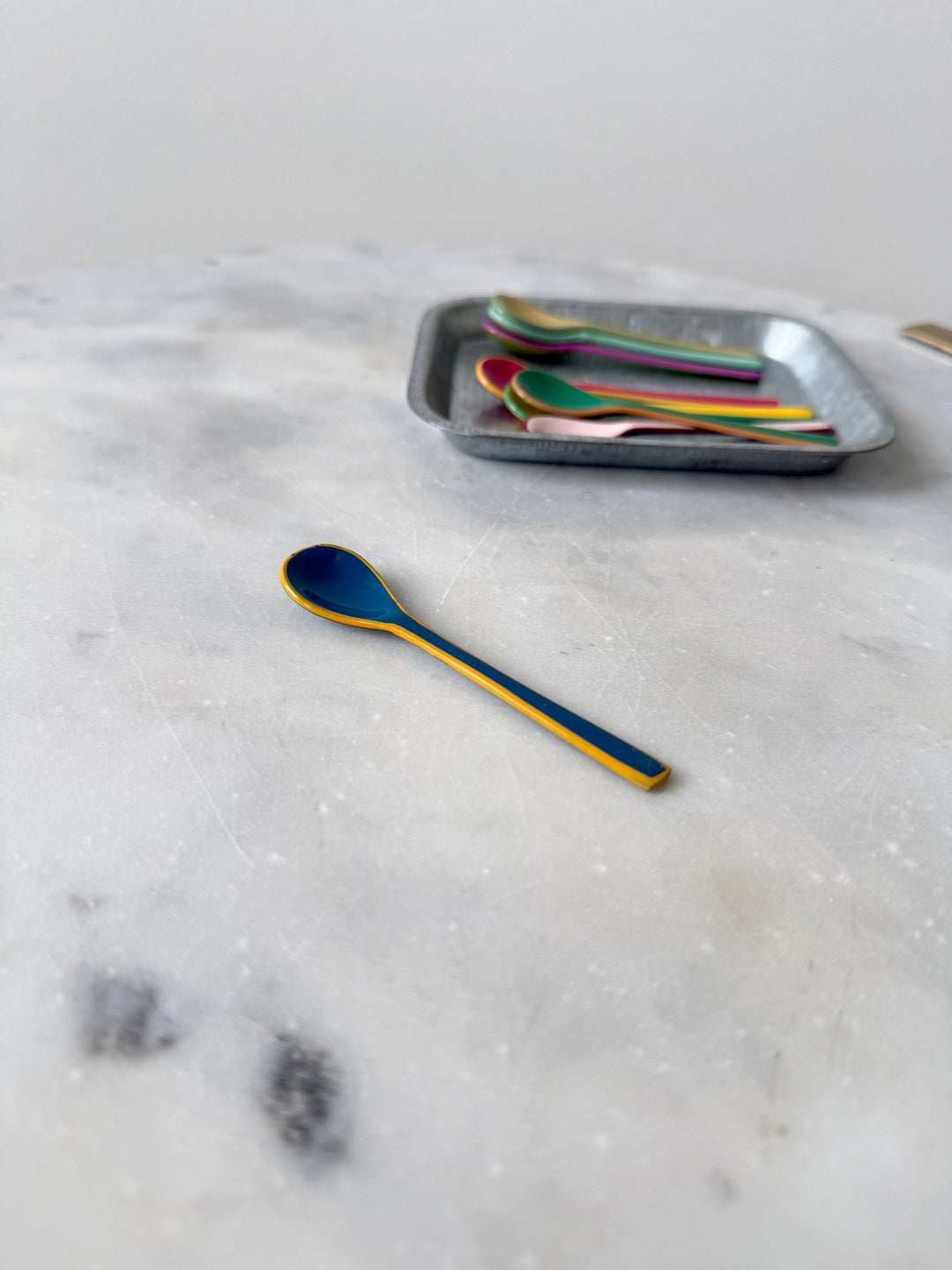 Enameled Salt Spoon - Spring Sweet