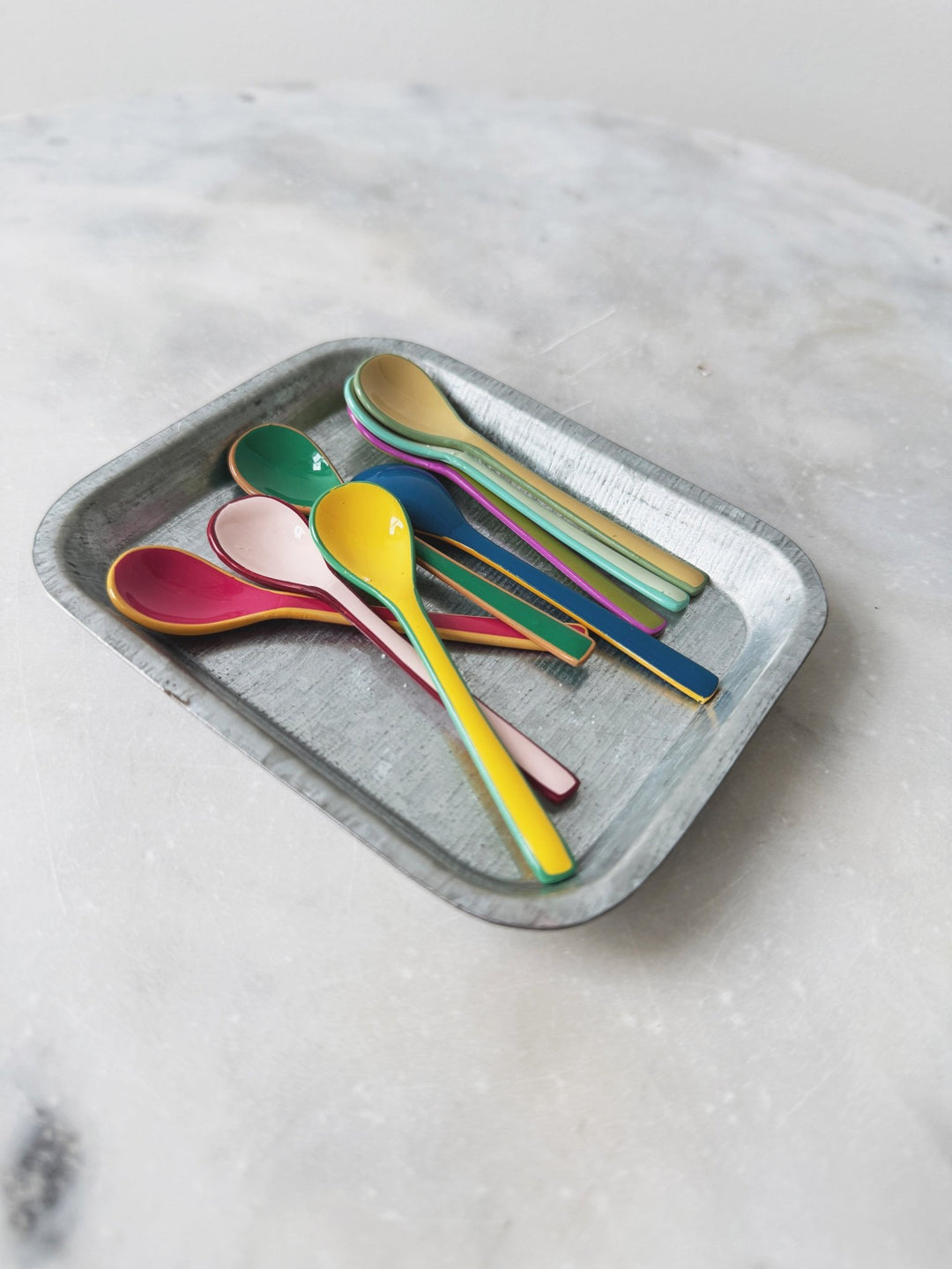 Enameled Salt Spoon - Spring Sweet