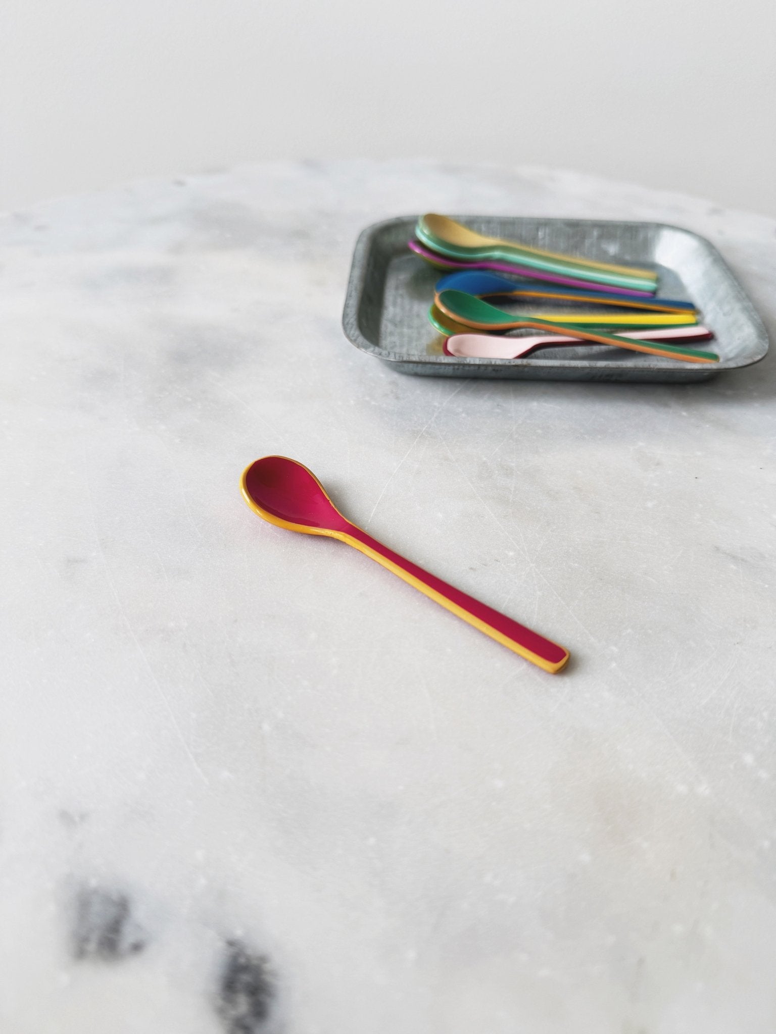 Enameled Salt Spoon - Spring Sweet