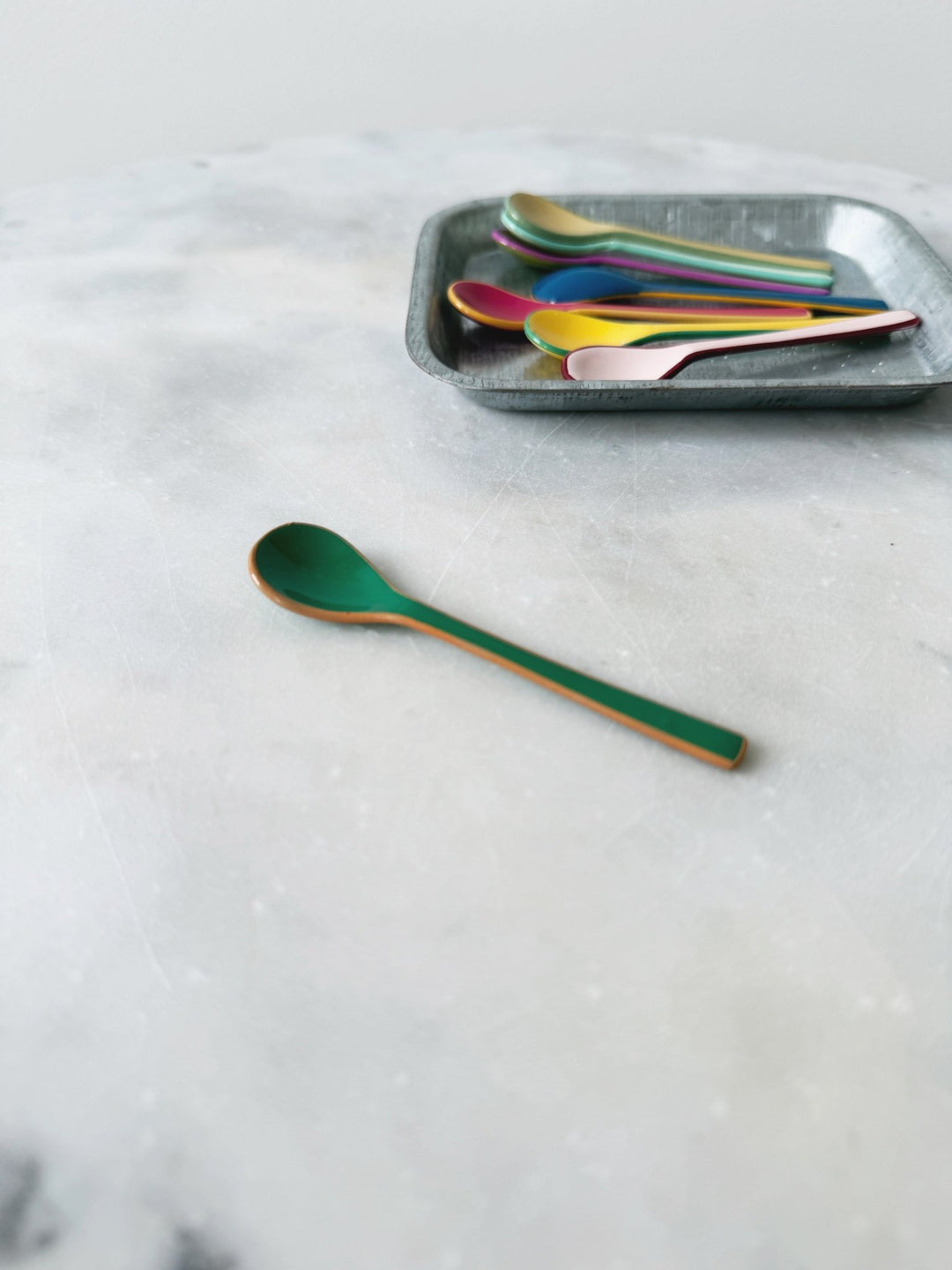 Enameled Salt Spoon - Spring Sweet