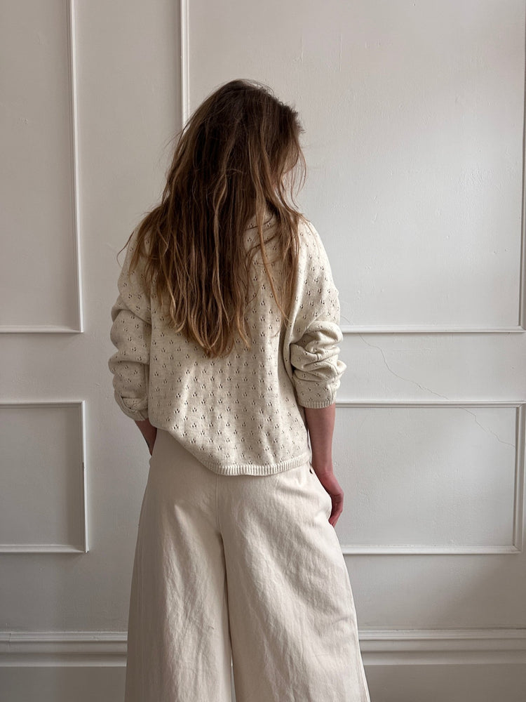 Eyelet Pullover Sweater - Spring Sweet