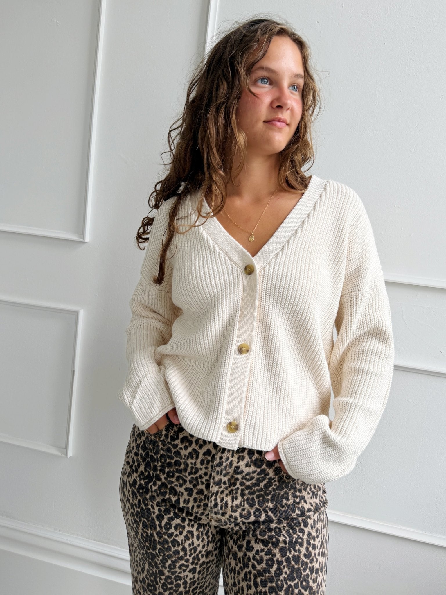 Fisherman Knit Cardigan - Spring Sweet