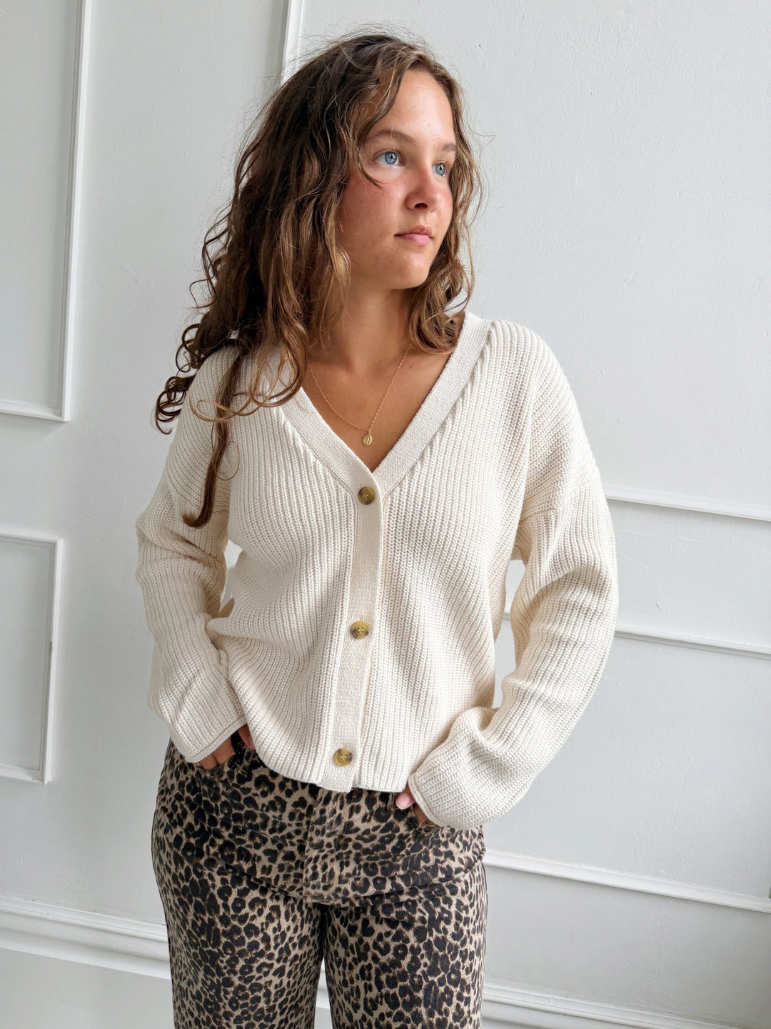 Fisherman Knit Cardigan - Spring Sweet