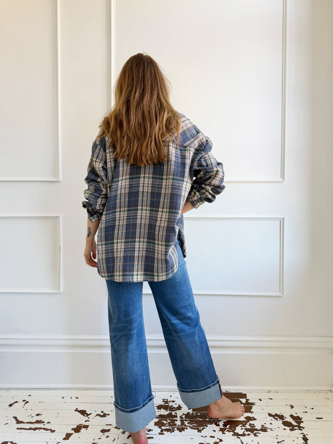 Flannel Top w/ Front Pockets - Spring Sweet