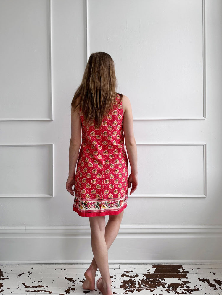 Floral Border Mini Dress - Spring Sweet