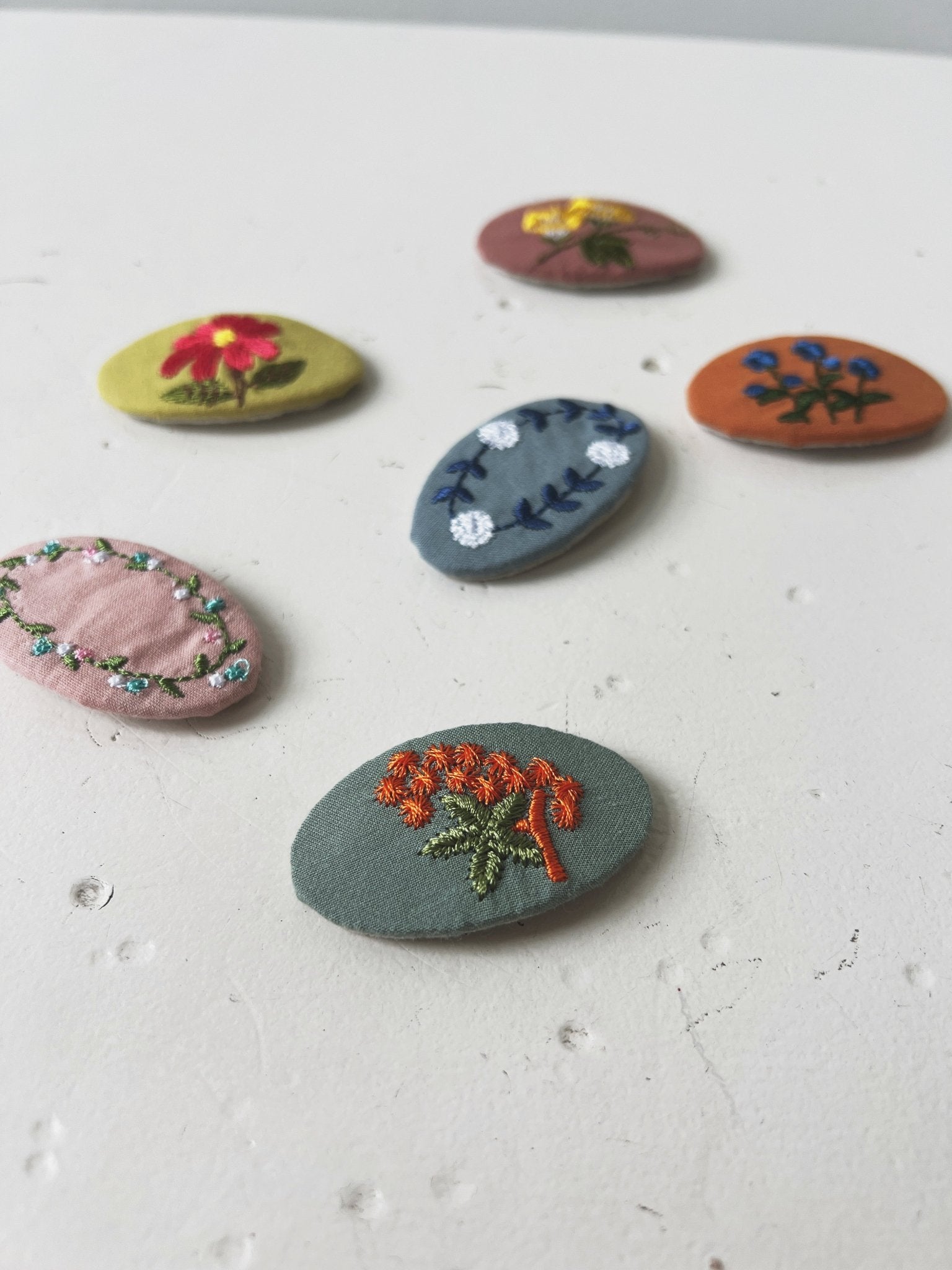 Floral Embroidered Clip - Spring Sweet