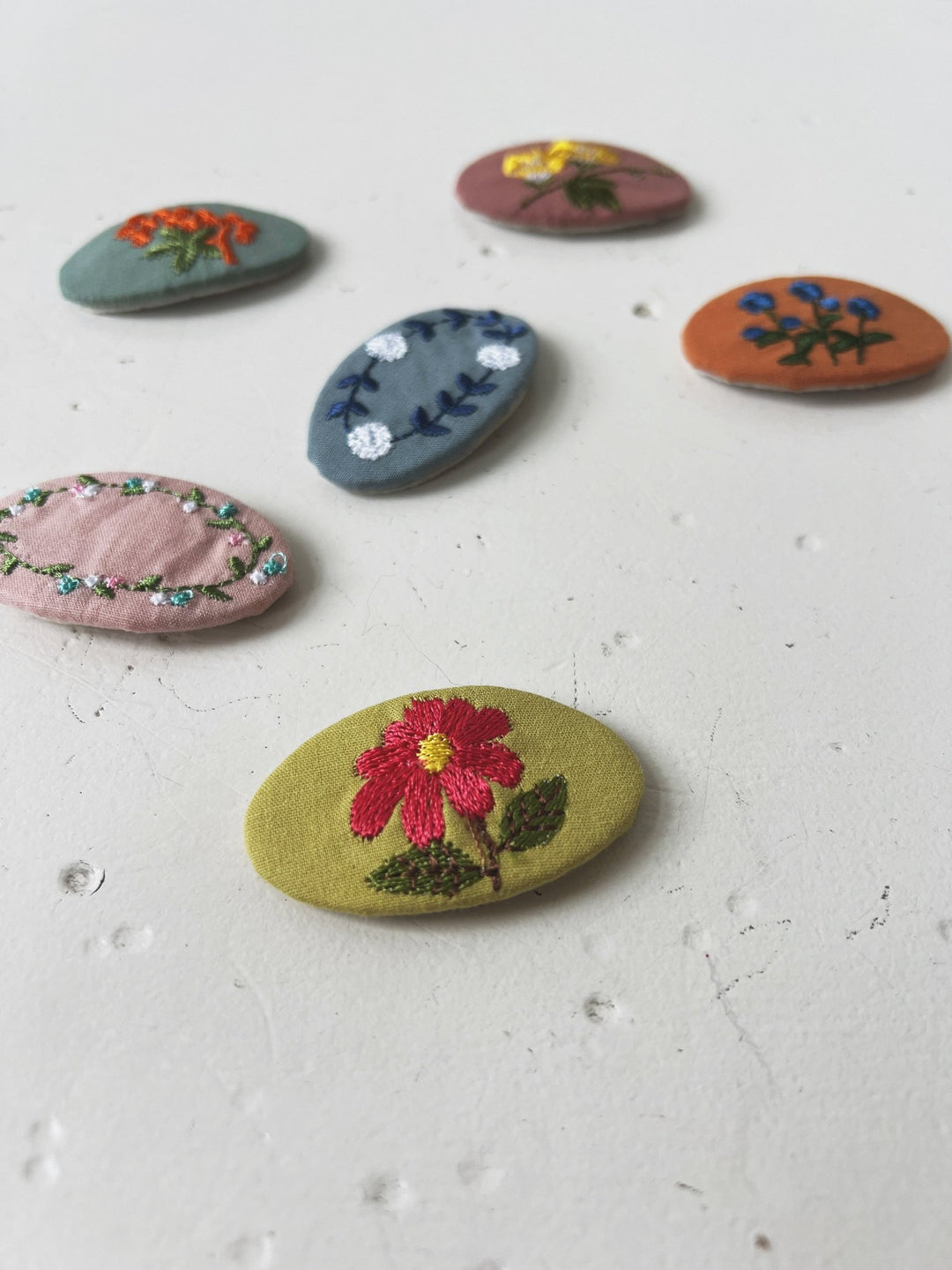 Floral Embroidered Clip - Spring Sweet