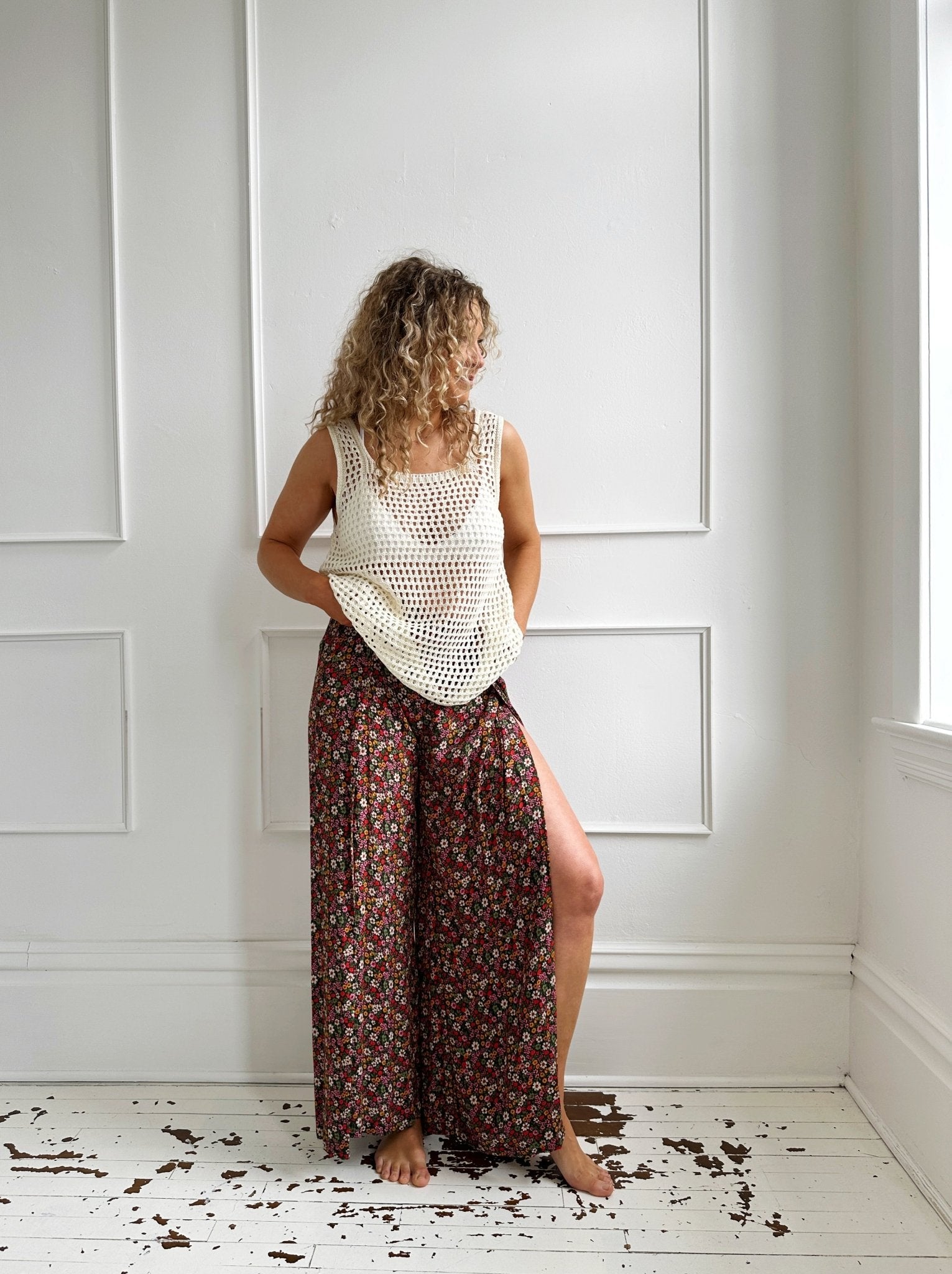 Floral Flowy Pants - Spring Sweet