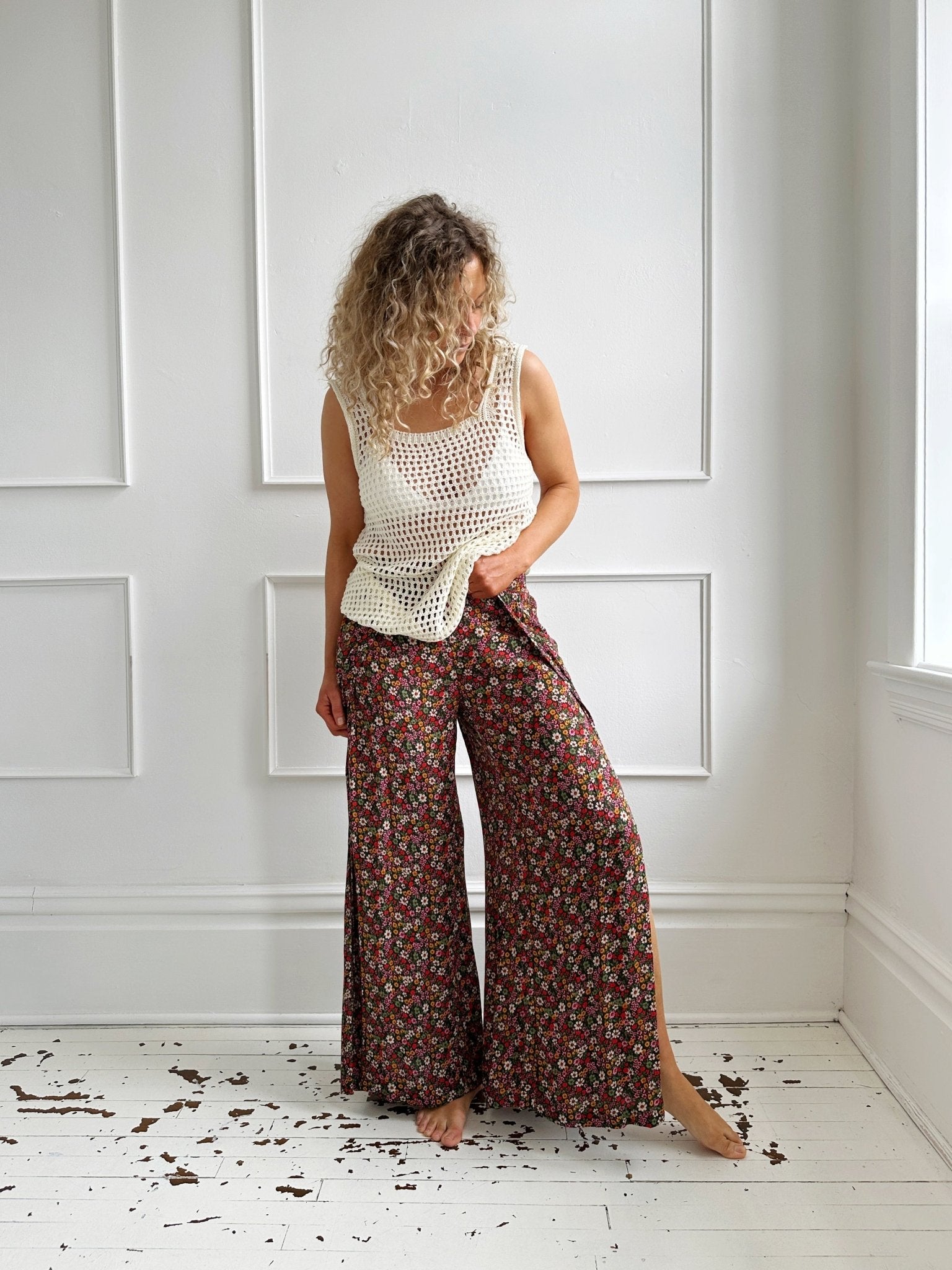Floral Flowy Pants - Spring Sweet