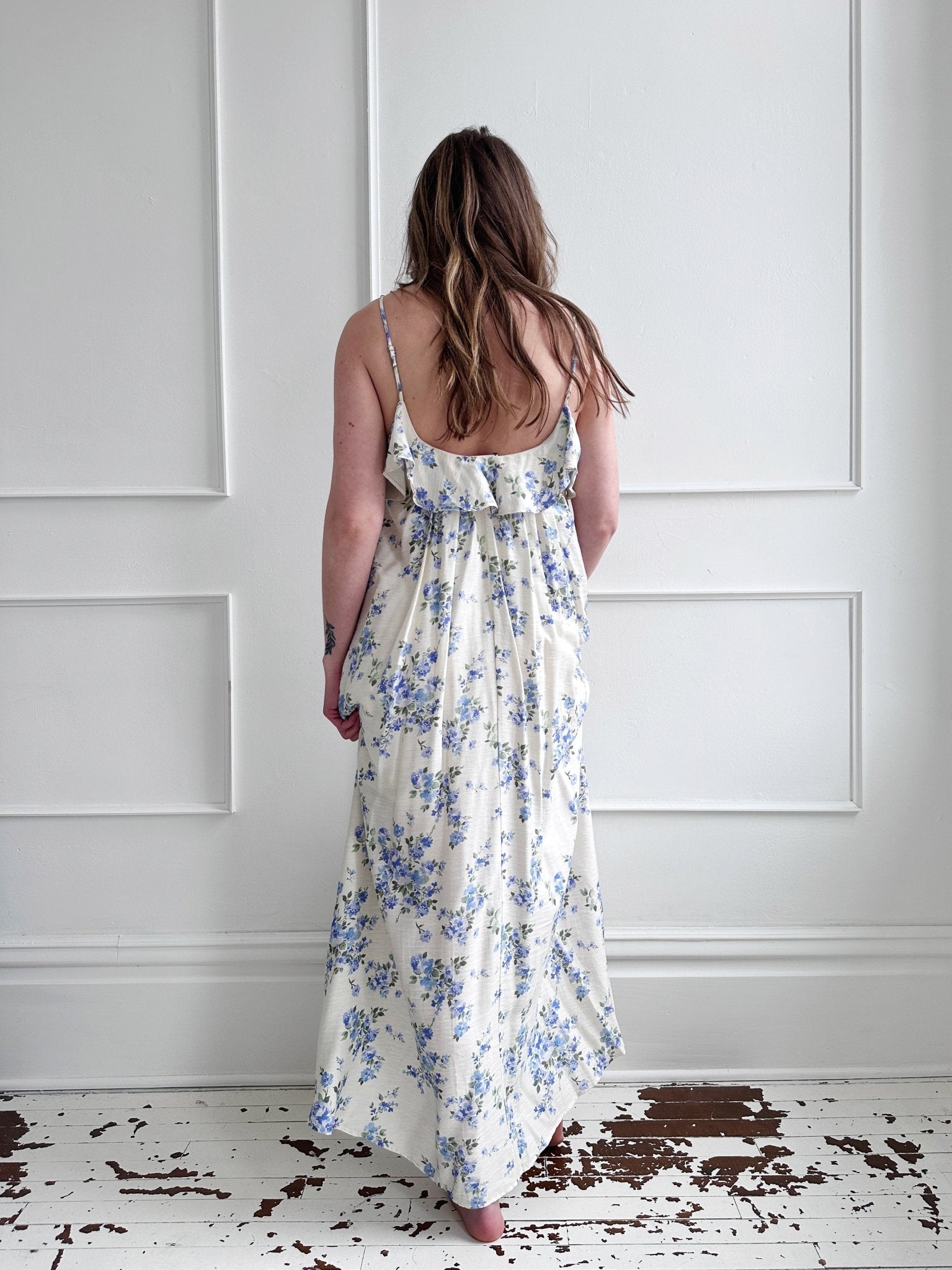 Floral Maxi Dress w/Ruffle - Spring Sweet