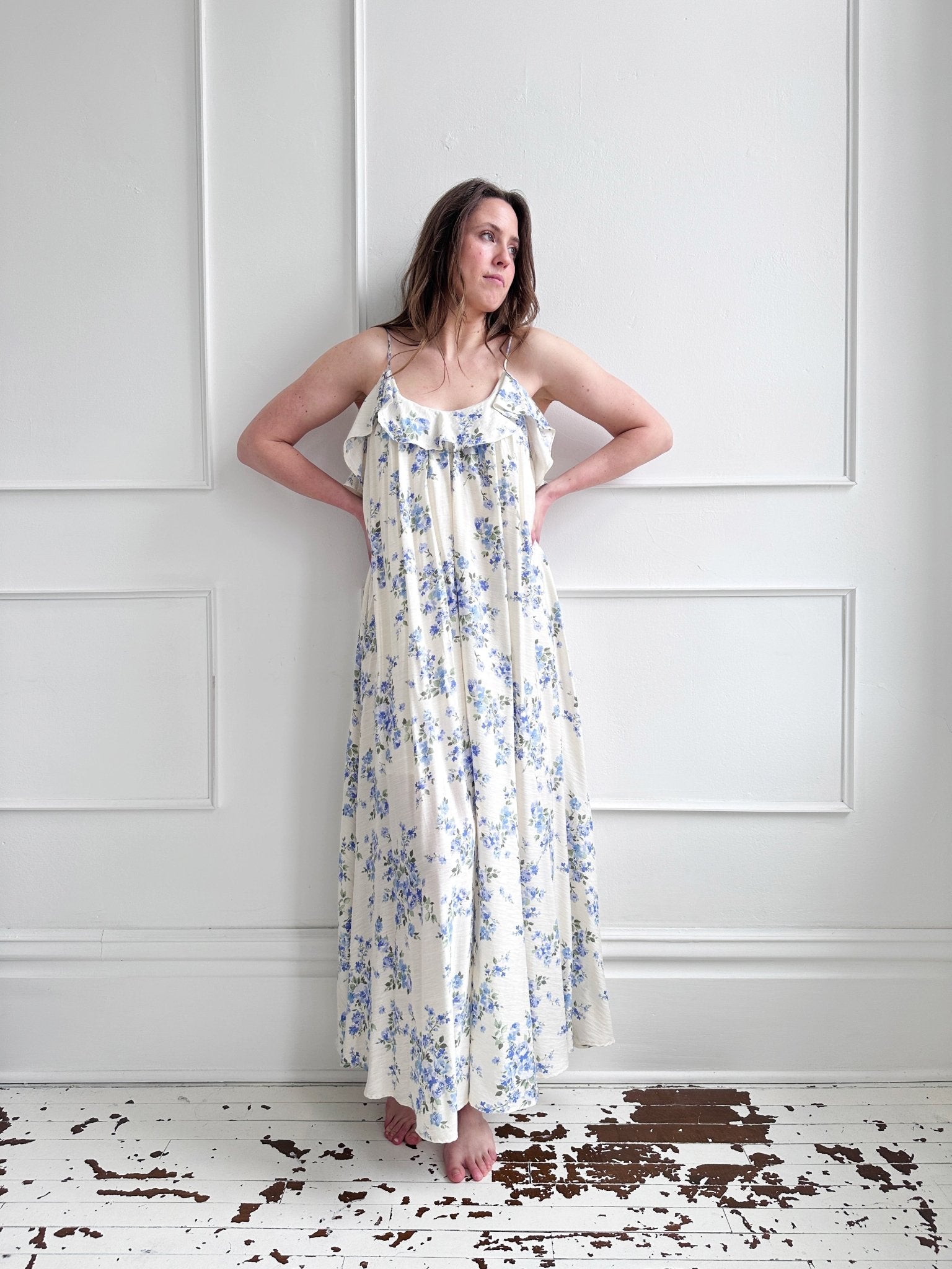Floral Maxi Dress w/Ruffle - Spring Sweet