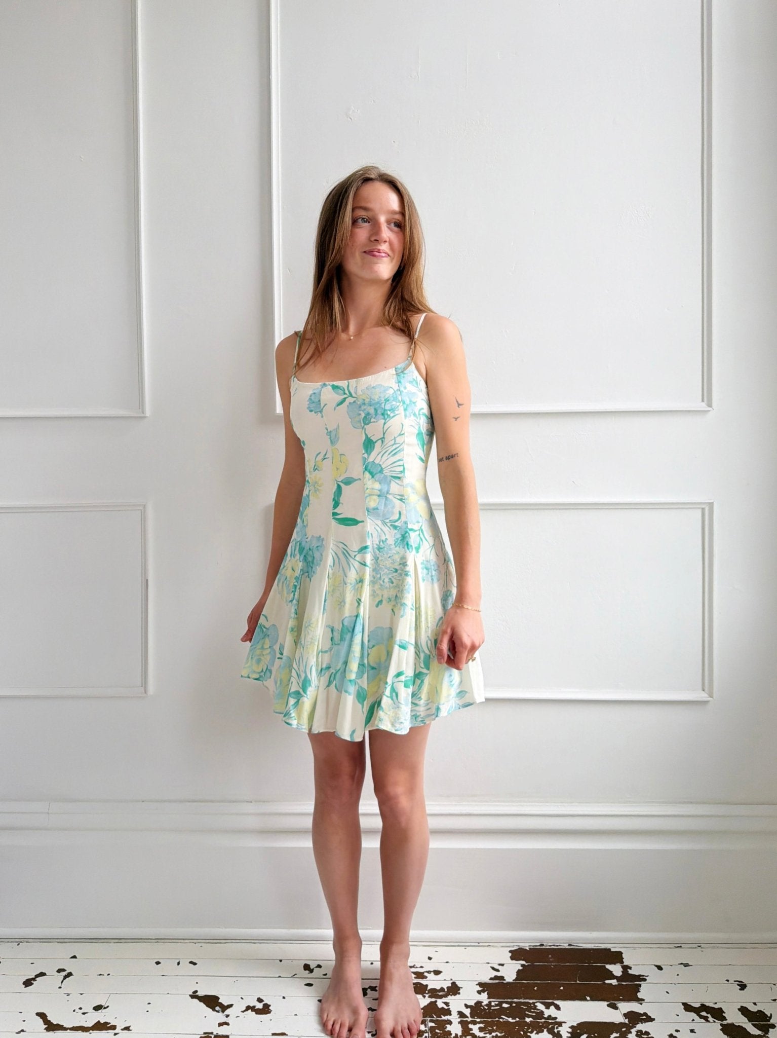 Floral Mini Dress w/ Princess Seams - Spring Sweet