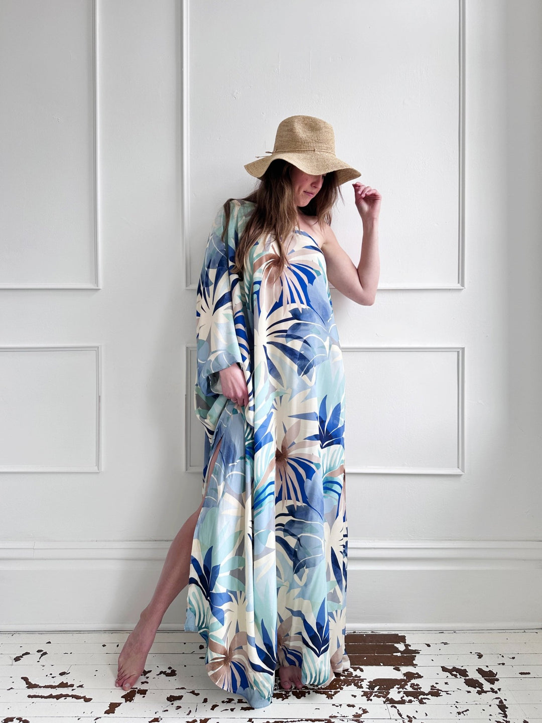Floral One Shoulder Maxi Dress Medium