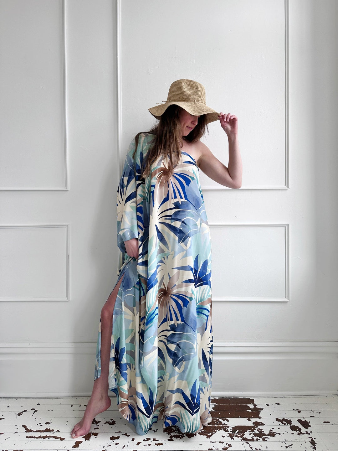 Floral One Shoulder Maxi Dress Medium