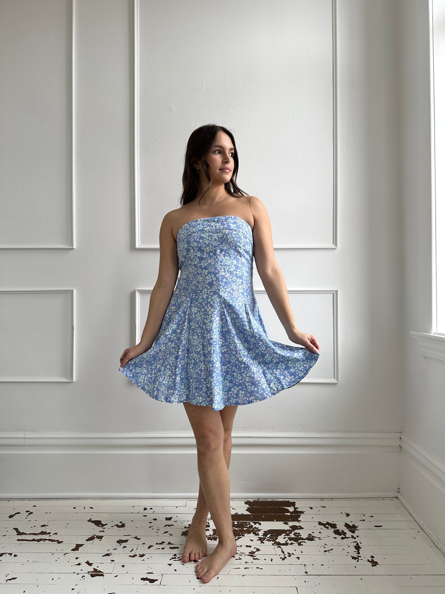 Floral Print Strapless Mini Dress - Spring Sweet