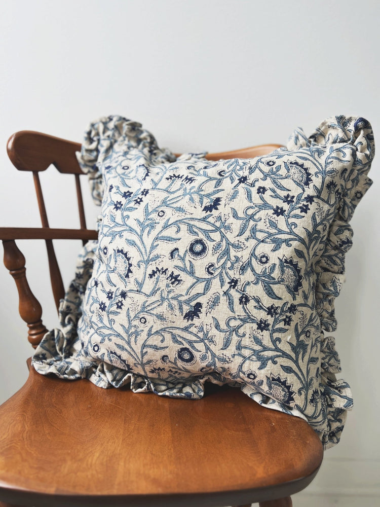 Floral Printed Pillow w/ Ruffle Edge - Spring Sweet