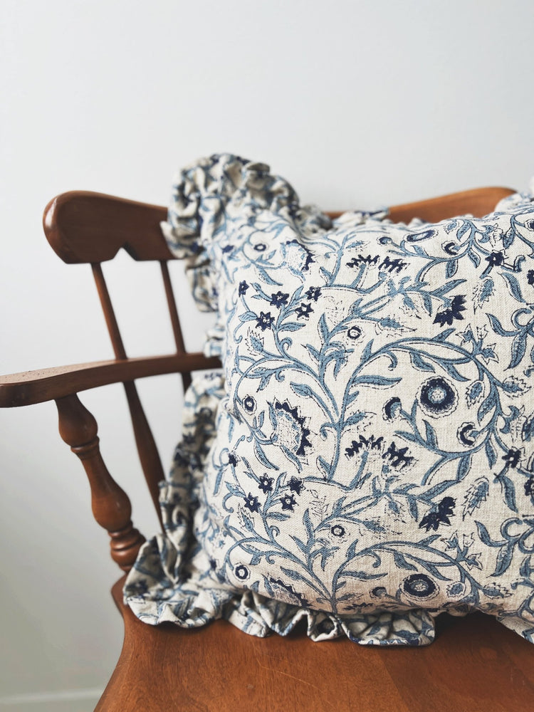 Floral Printed Pillow w/ Ruffle Edge - Spring Sweet