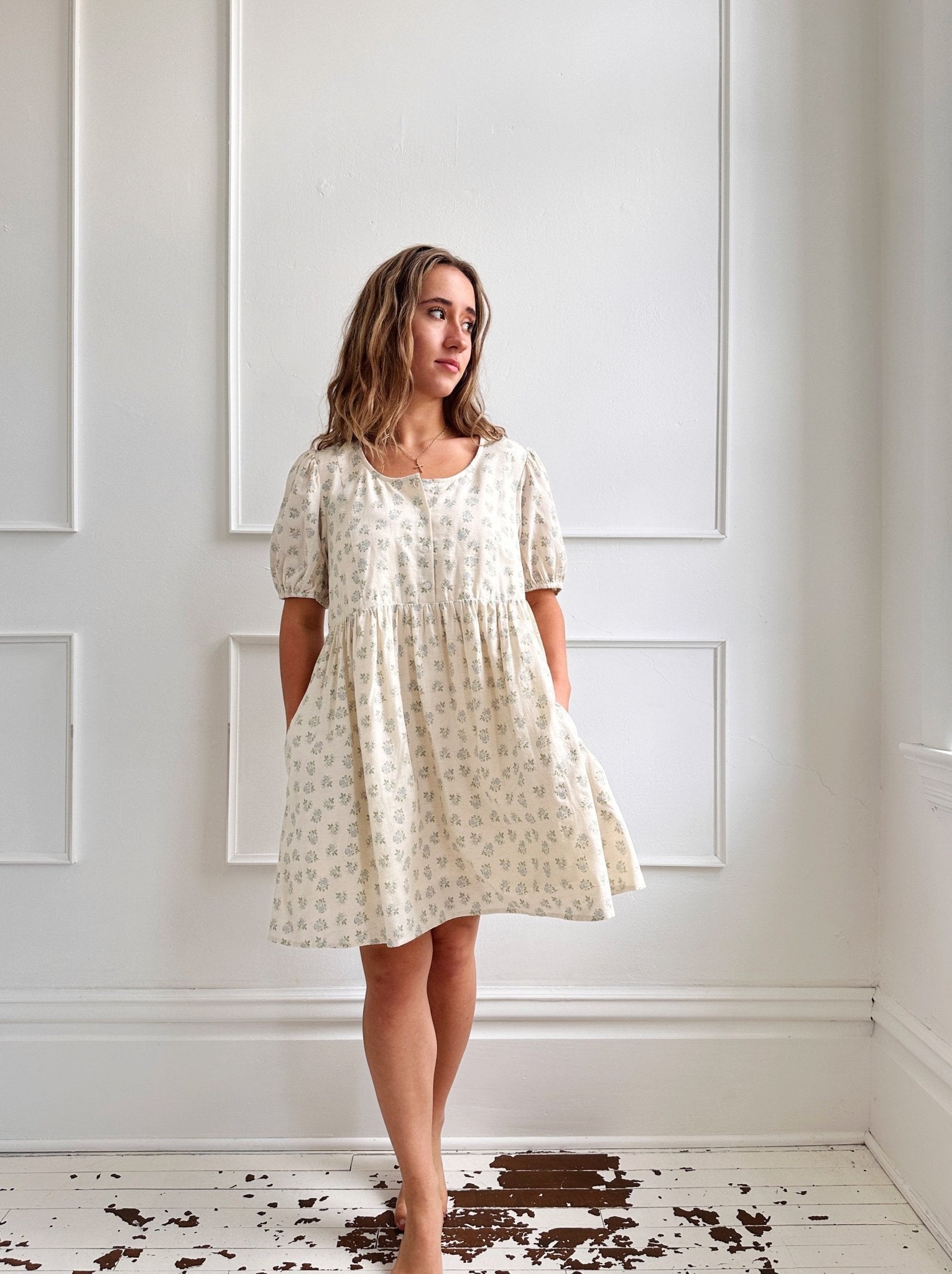 Floral Puff Sleeve Mini Dress - Spring Sweet