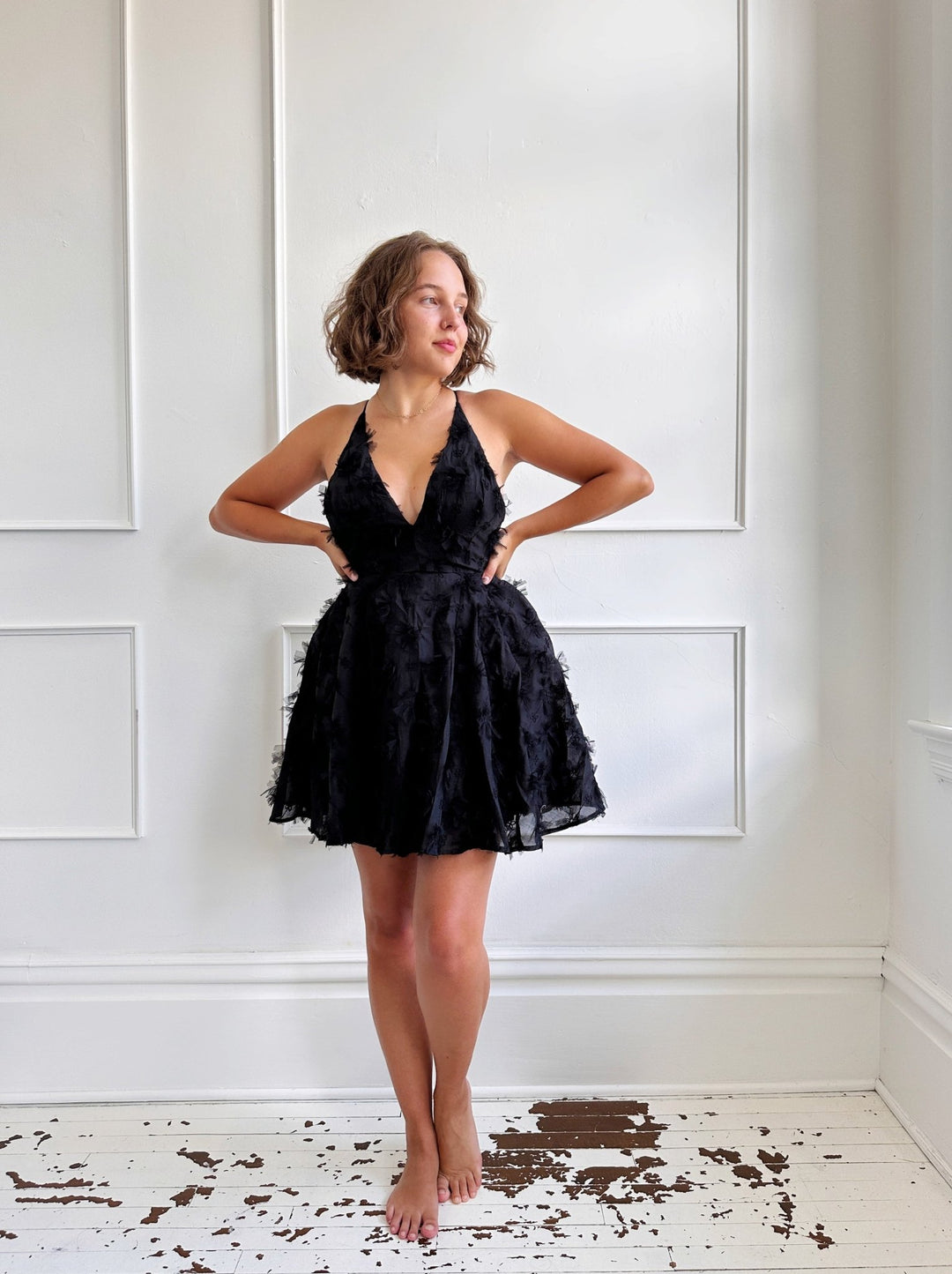 Floral Textured Mini Dress - Spring Sweet