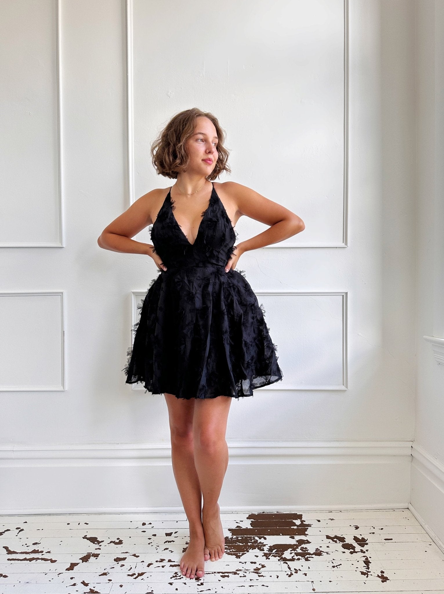 Floral Textured Mini Dress - Spring Sweet