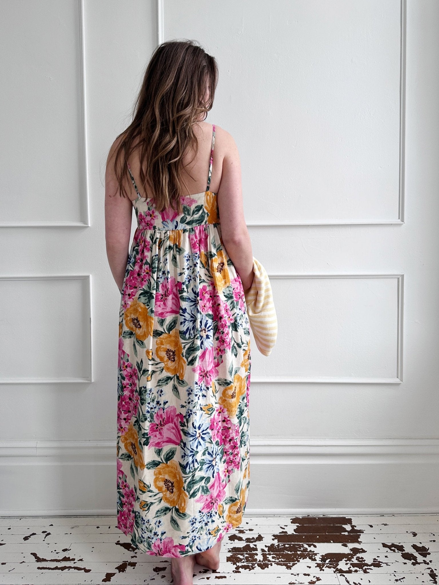 Floral V - Neck Spaghetti Strap Dress - Spring Sweet