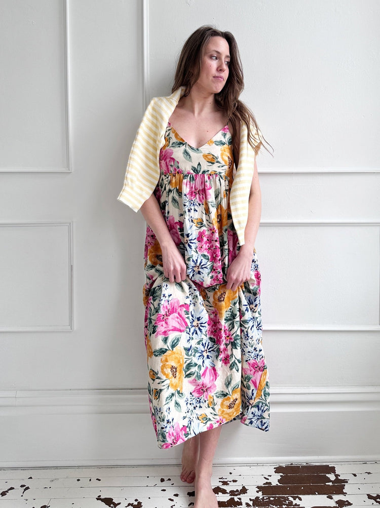 Floral V - Neck Spaghetti Strap Dress - Spring Sweet