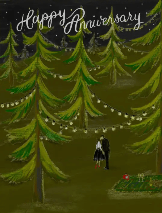 Forest Anniversary Card - Spring Sweet