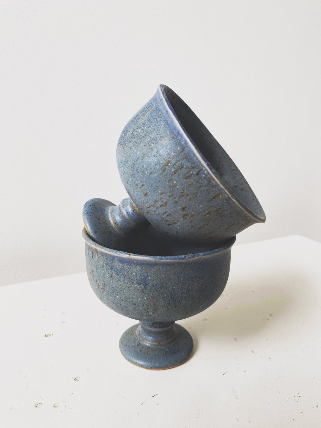 French Blue Pedestal Bowl - Spring Sweet