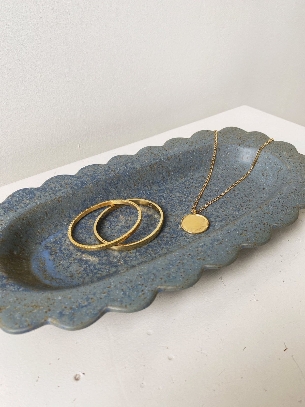 French Blue Scalloped Platter - Spring Sweet