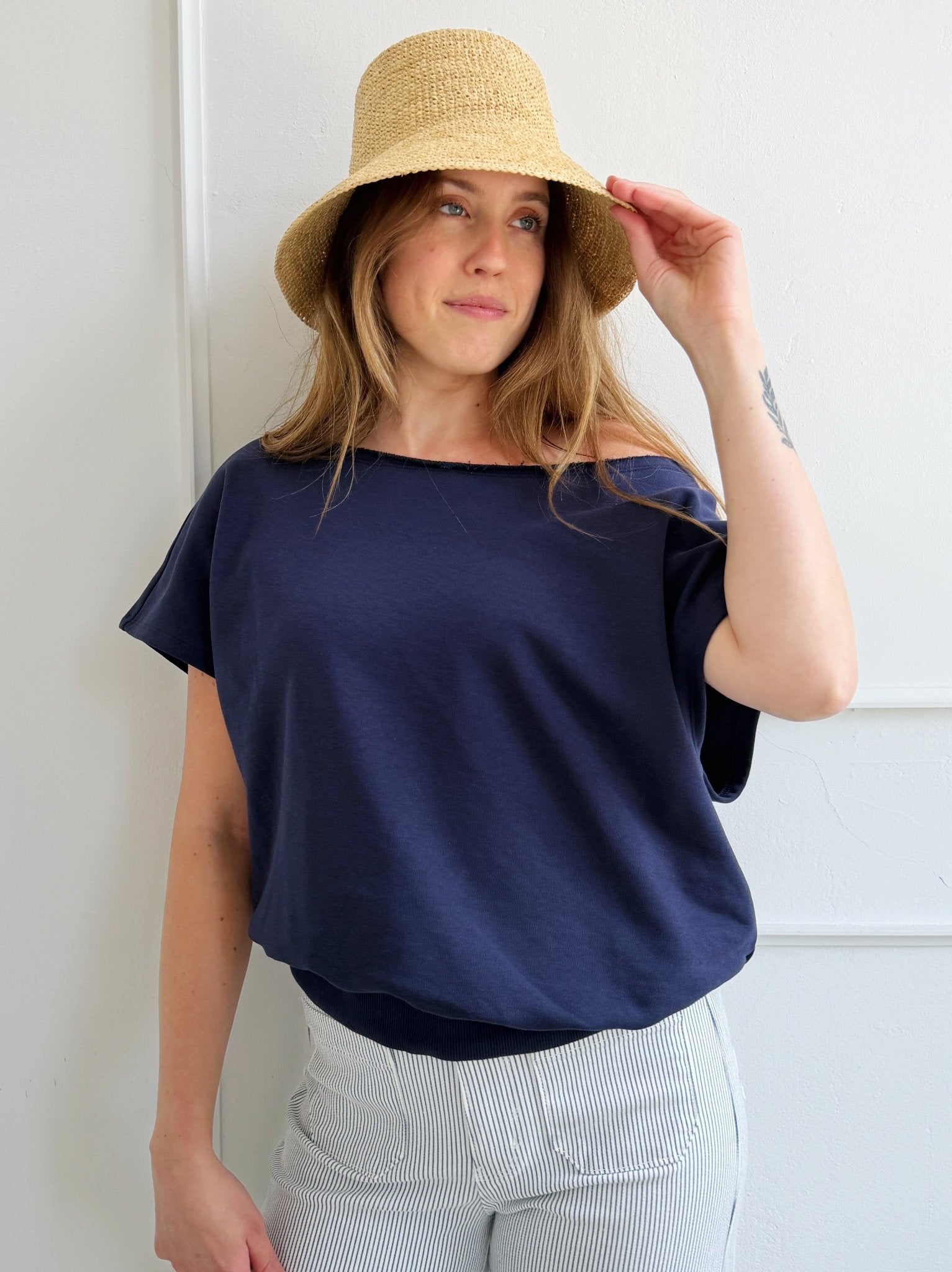 French Terry Off Shoulder Top - Spring Sweet