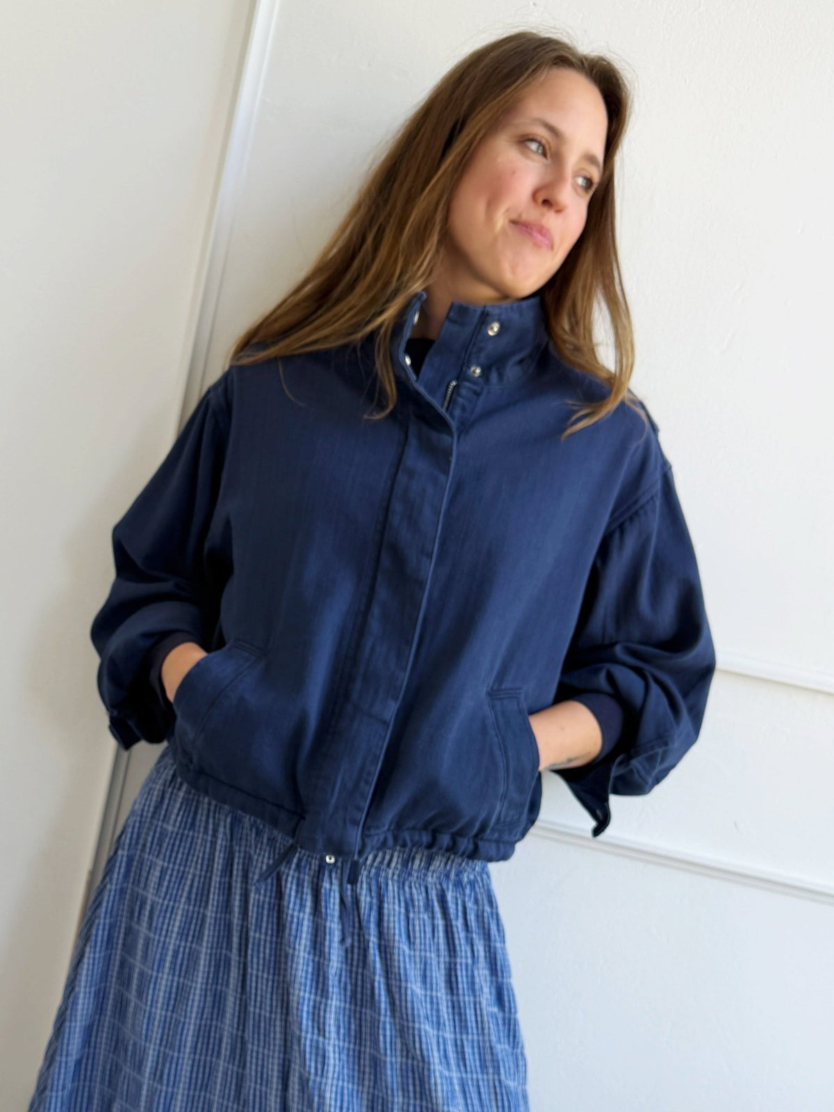 Funnel Neck Cotton Jacket - Spring Sweet