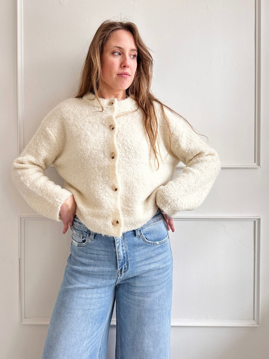 Fuzzy Cardigan - Spring Sweet