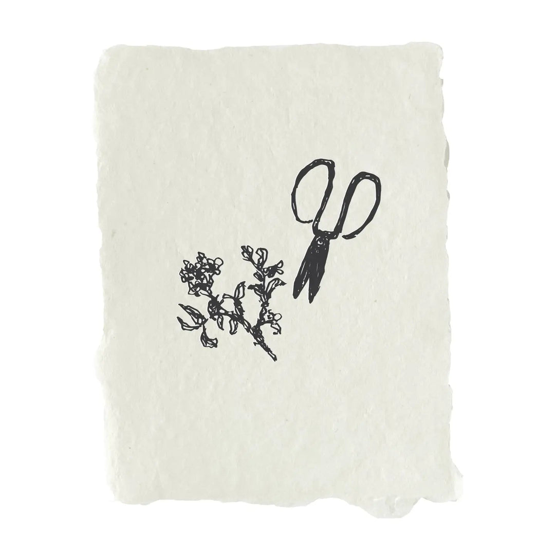 Garden Shears Note Card Individual - Spring Sweet