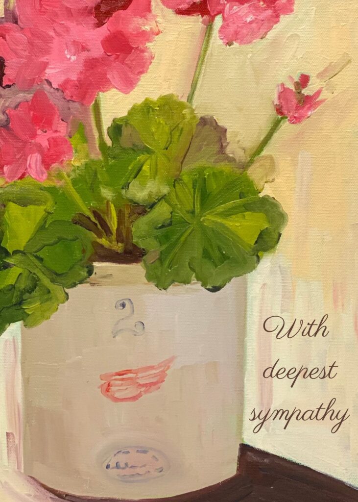 Geranium Sympathy Card - Spring Sweet