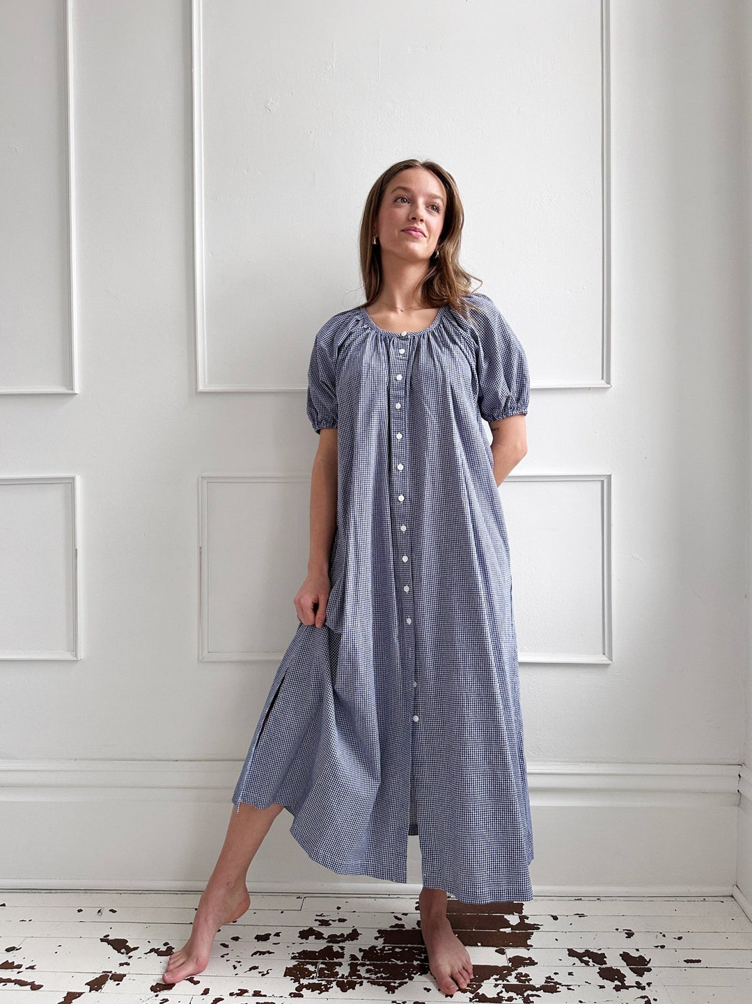 Gingham Button Front Dress - Spring Sweet