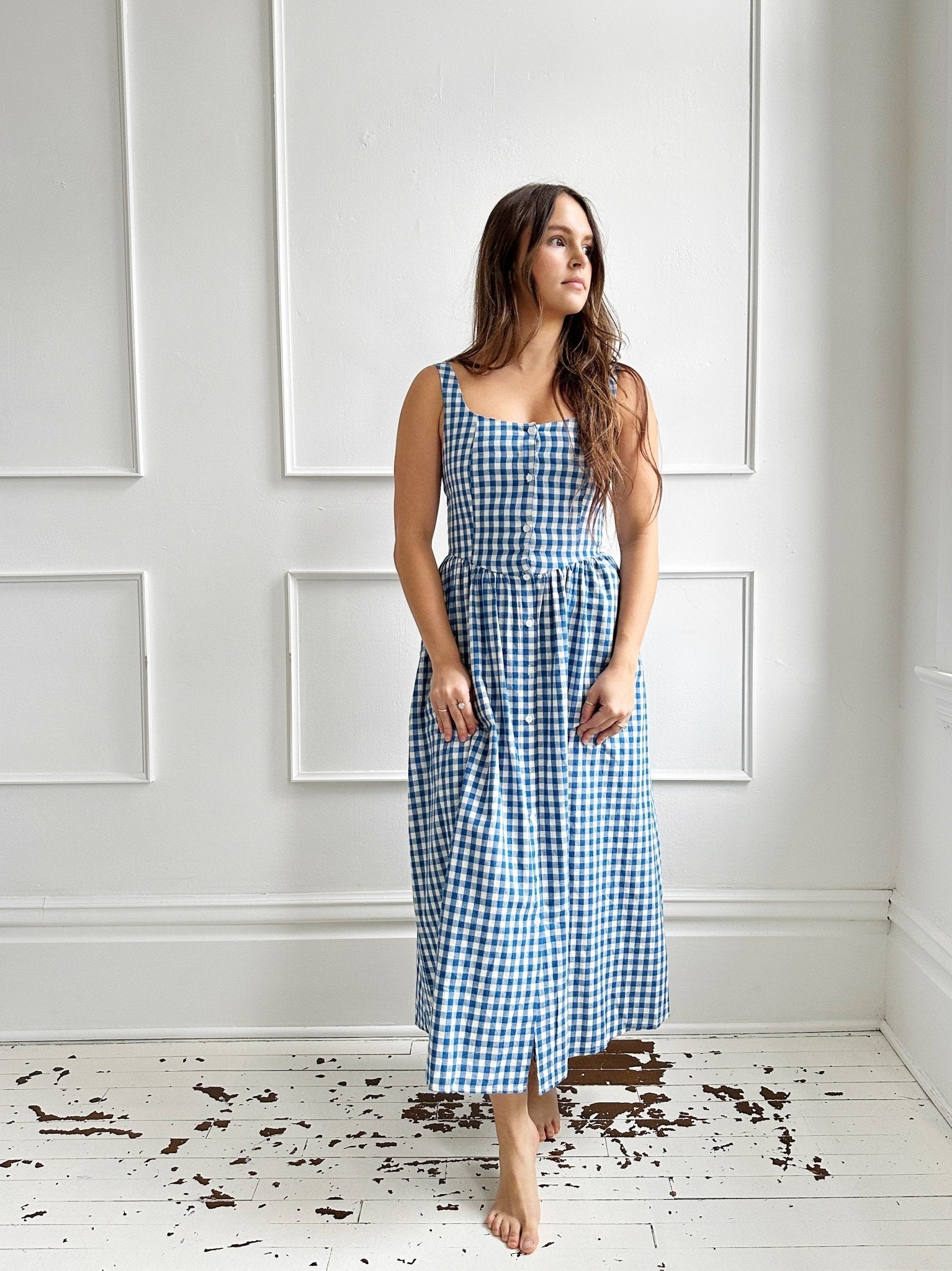 Gingham Button Front Sundress - Spring Sweet