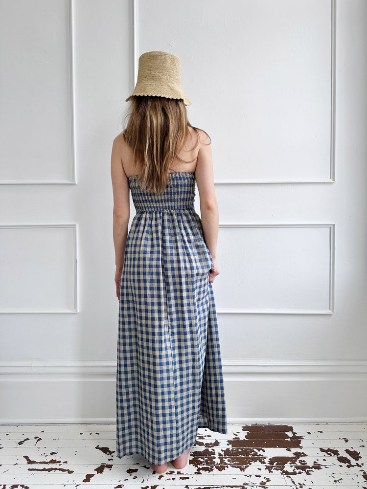 Gingham Strapless Midi Dress - Spring Sweet