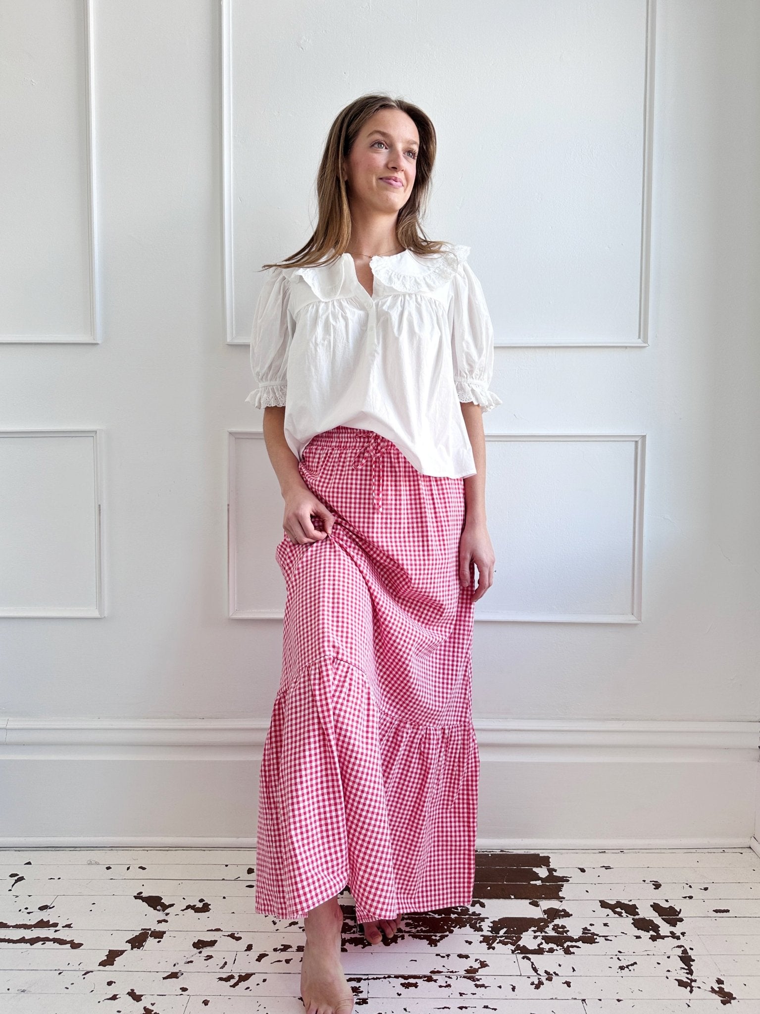 Gingham Tiered Skirt - Spring Sweet