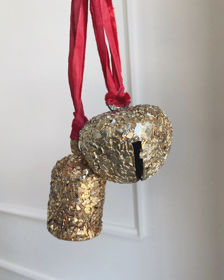 Glass Mosaic Bell Ornament - Spring Sweet