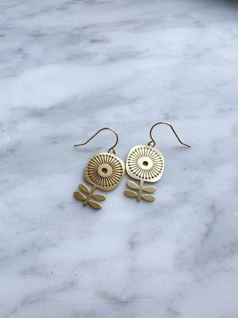 Golden Hour Earrings, Brass - Spring Sweet