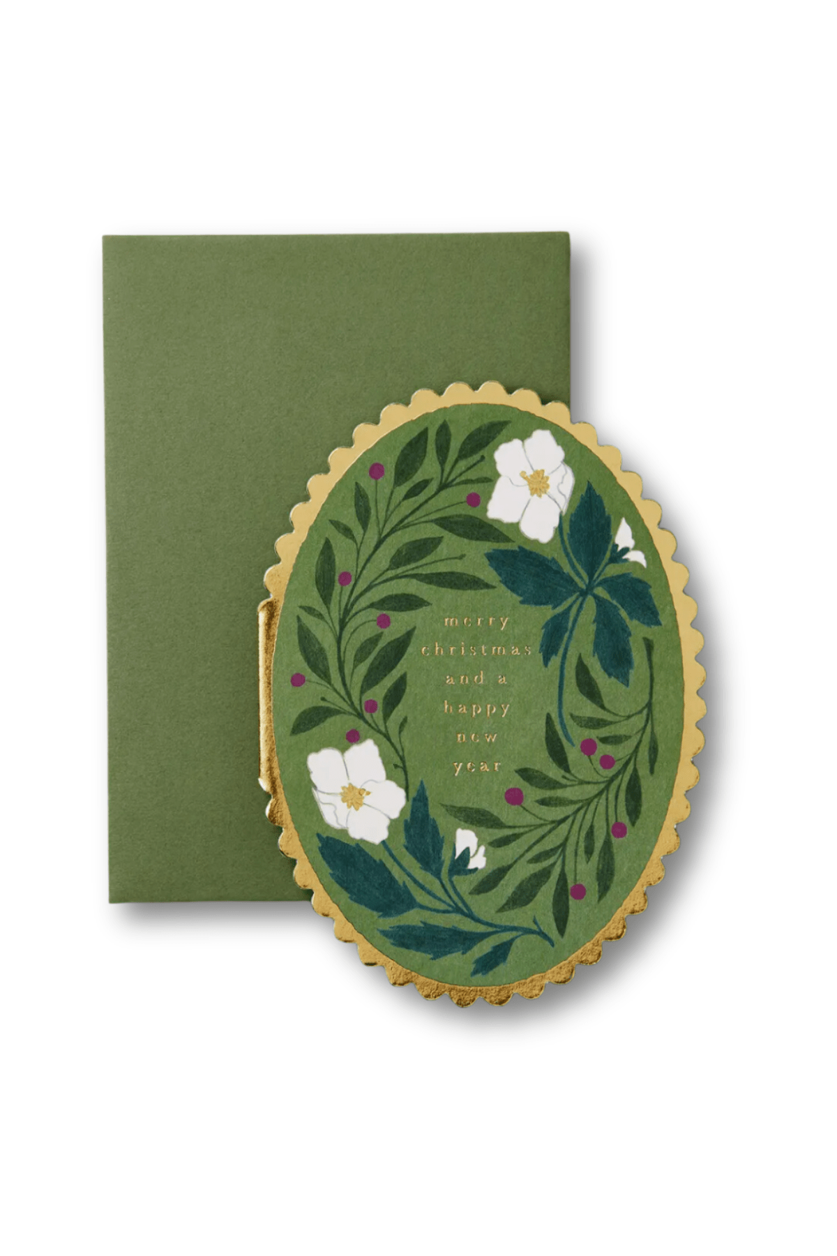 Green Floral Christmas Card - Spring Sweet