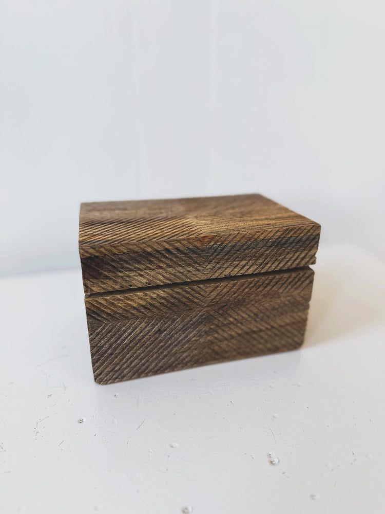 Hand - Carved Mango Wood Recipe Box - Spring Sweet