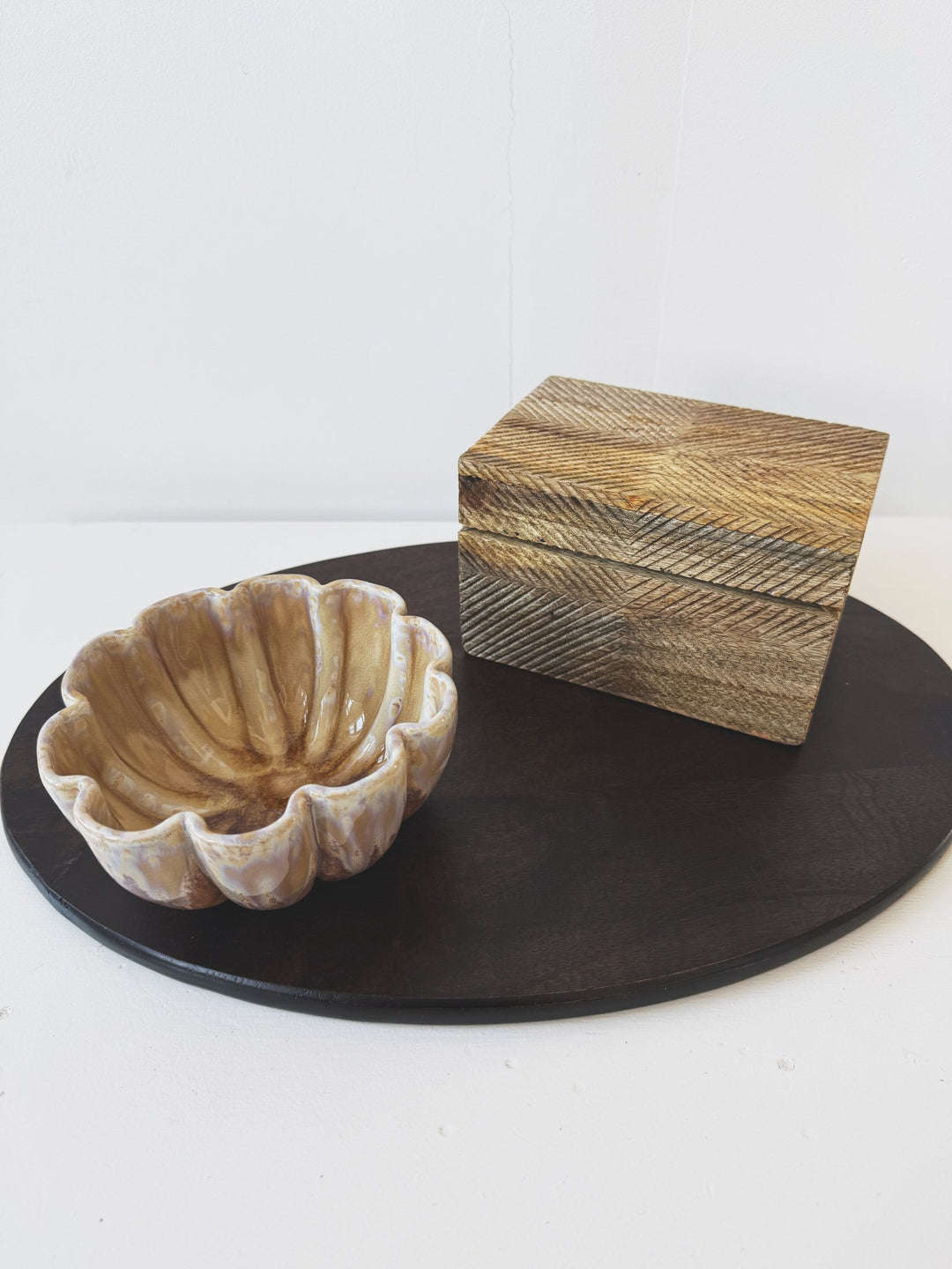 Hand - Carved Mango Wood Recipe Box - Spring Sweet